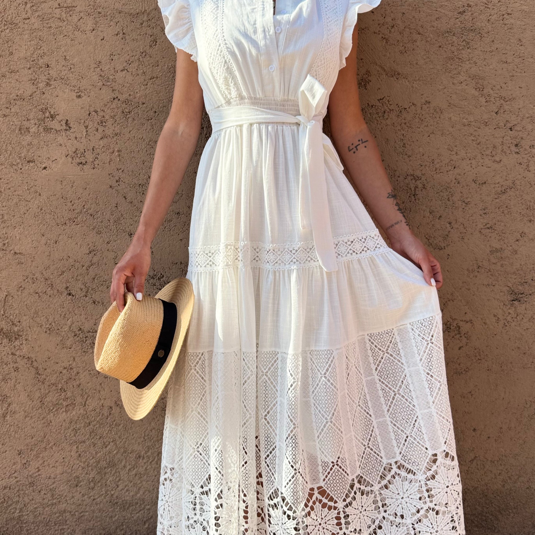 Robe longue dentelle CAPRI